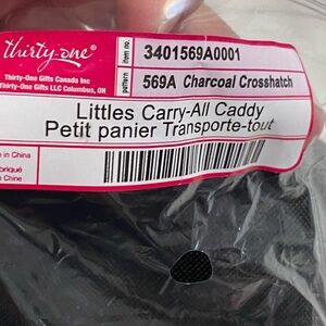Thirty one bags littles carry all caddy charcoal crosshatch . NWT